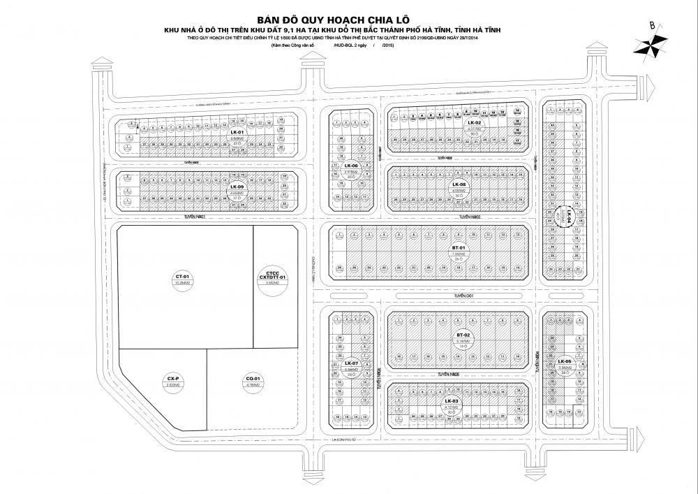 bản đồ quy hoạch dự án khu đô thị Bắc Hà Tĩnh