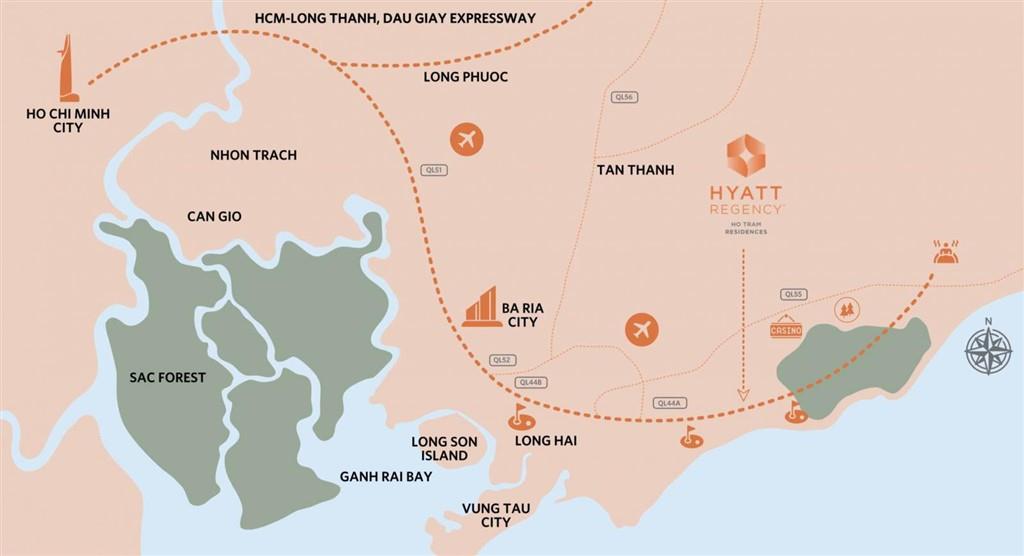 Vị trí dự án Hyatt Regency Ho Tram Residences