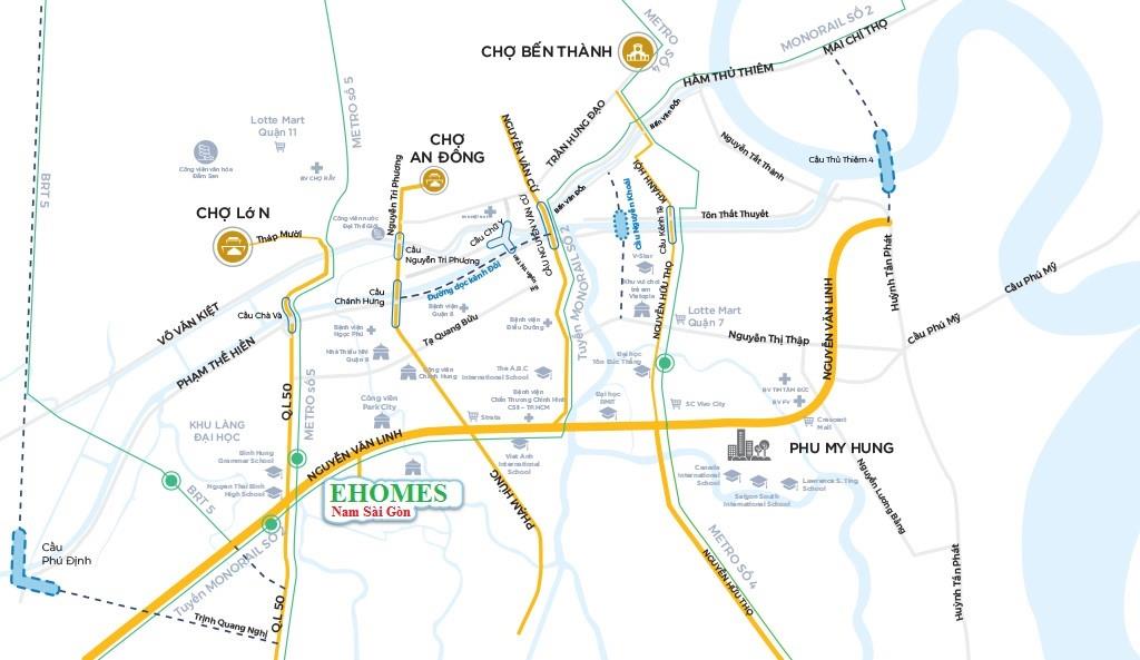Vị trí dự án Ehomes