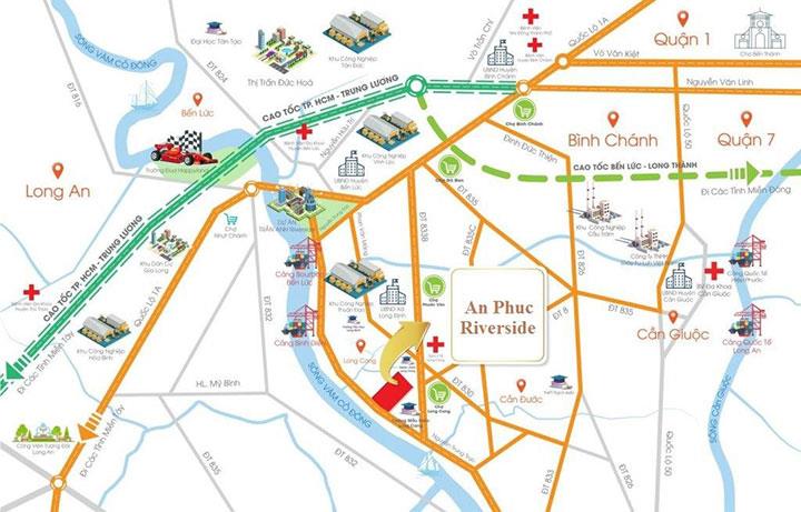Vị trí dự án An Phúc Riverside trên bản đồ Vị trí dự án An Phúc Riverside